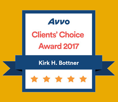 AVVO Clients' Choice Award 2017 Kirk H. Bottner